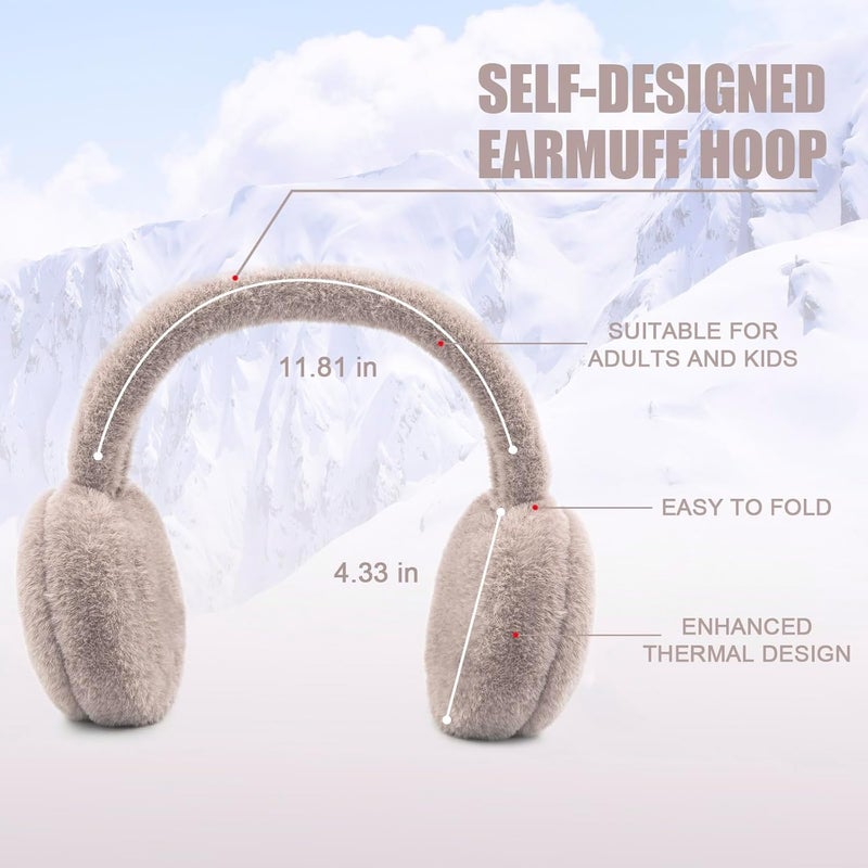 YATANAM Women Ear Muffs Winter Girls White Earmuffs Fuzzy Kids Black Ear Muff Cute Fluffy Ear Warmers Foldable Ear Covers Boy - Image 4